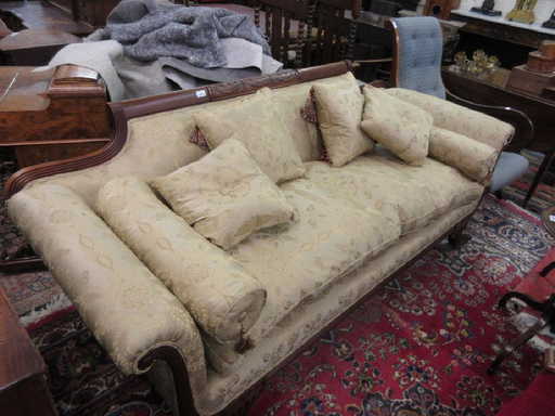 Reproduction Mahogany Sofa In Regency Style The Carved