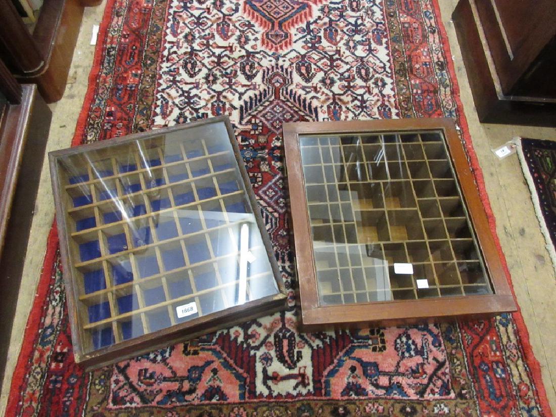 Two glazed wooden table top display cabinets (1 of 1)