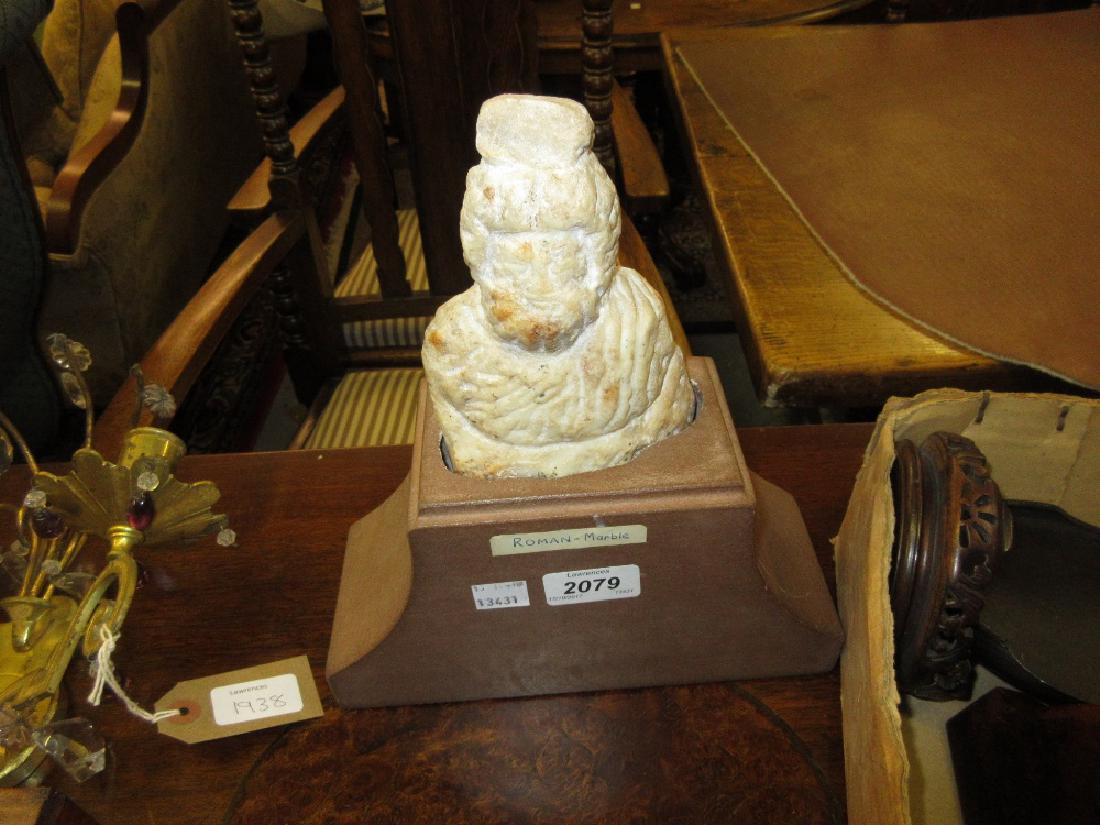 Antique carved Roman bust of a bearded man on later (1 of 1)