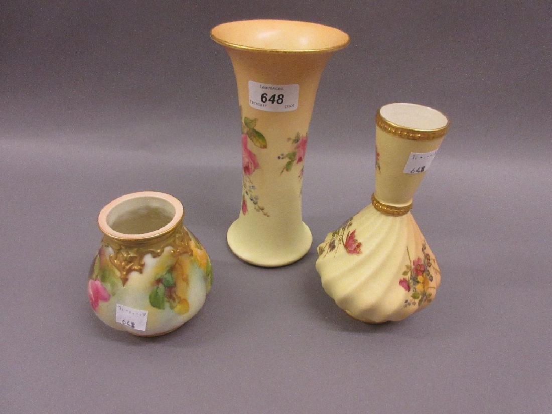 Royal Worcester blush ivory waisted vase hand painted (1 of 1)