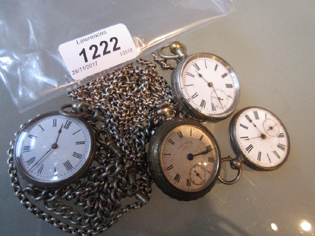 Continental silver cased fob watch suspended from a (1 of 1)