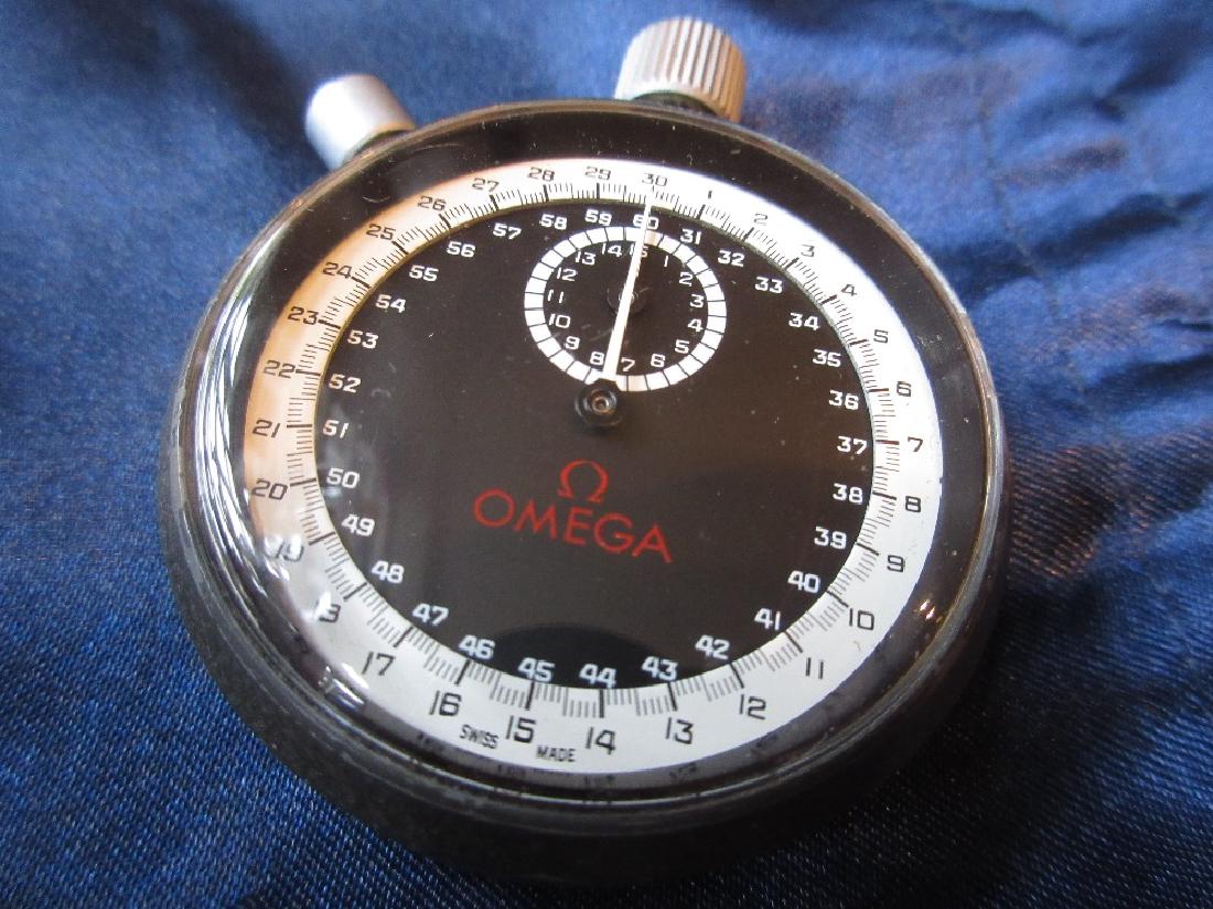 Omega stop watch with black dial (1 of 1)