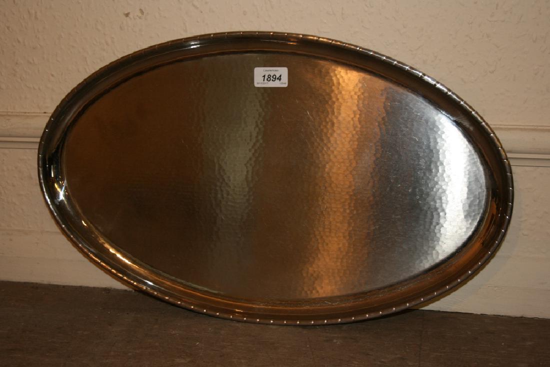 Keswick ' Staybrite ' oval beaten metal tray, together (1 of 1)