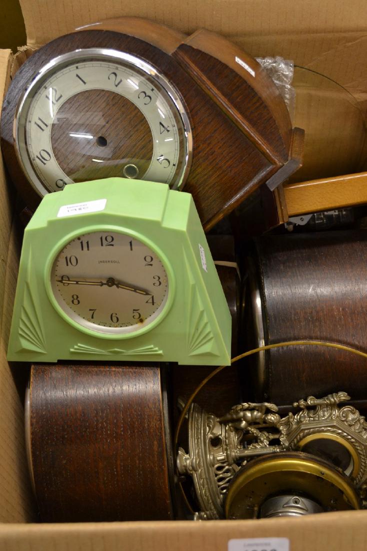 Green Bakelite cased mantel clock and other (1 of 1)
