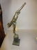 Brown patinated bronze figure of Mercury on a fluted