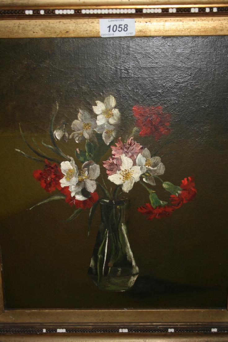 Harold Cox, signed oil on canvas, summer flowers in a (1 of 1)