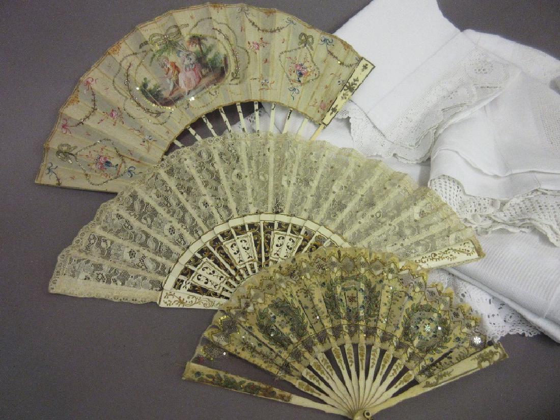 Two 19th Century lace work fans and another fan with (1 of 1)
