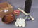 Chinese carved bamboo brush pot, small cloisonné box