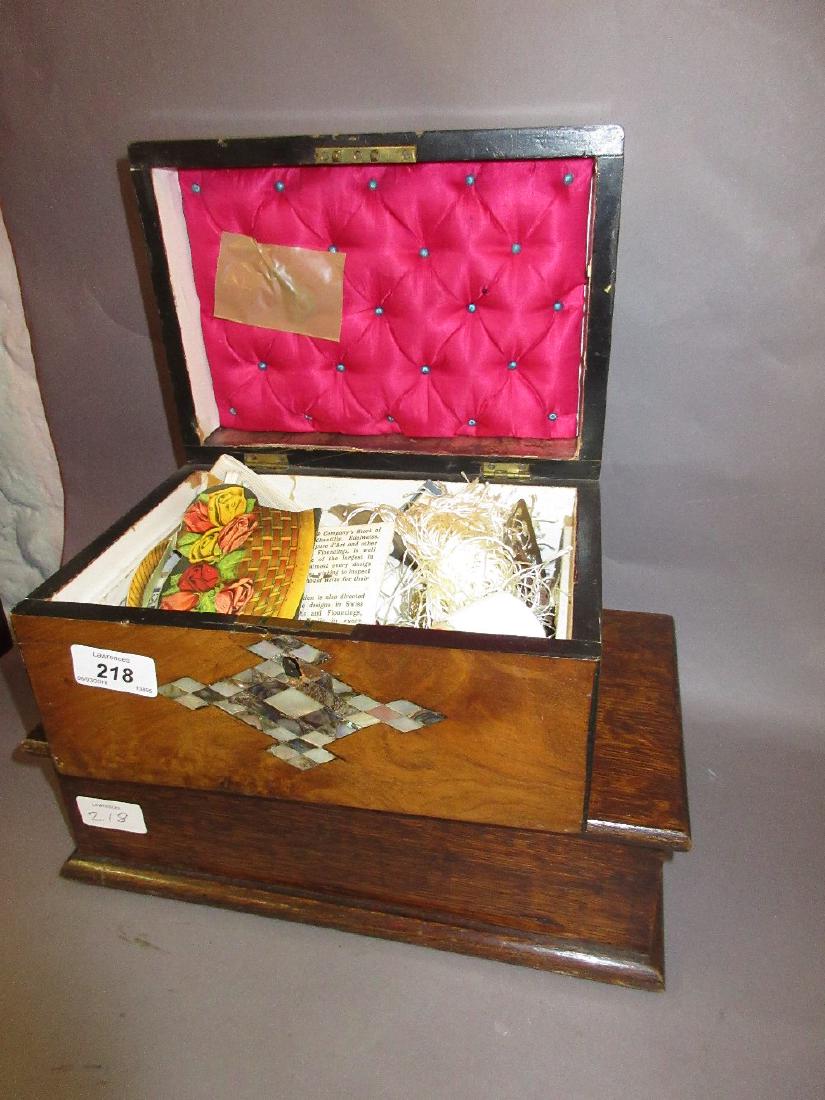 19th Century figured walnut mother of pearl inlaid work (1 of 1)