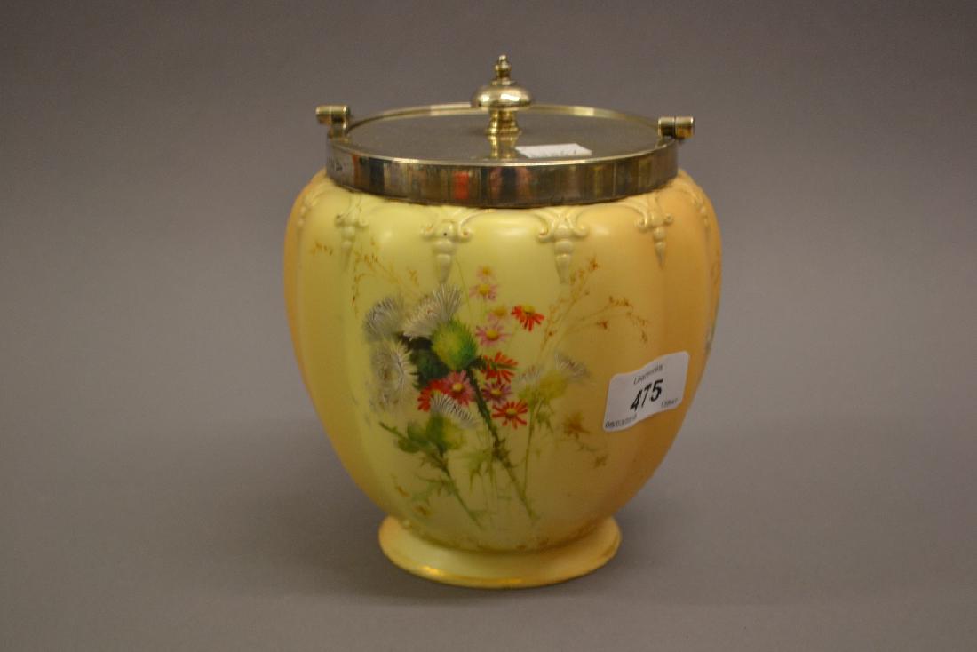 Royal Worcester silver mounted blush ivory biscuit (1 of 1)