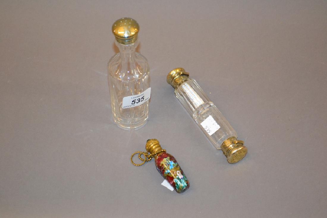 Victorian facet cut glass double ended perfume bottle (1 of 1)