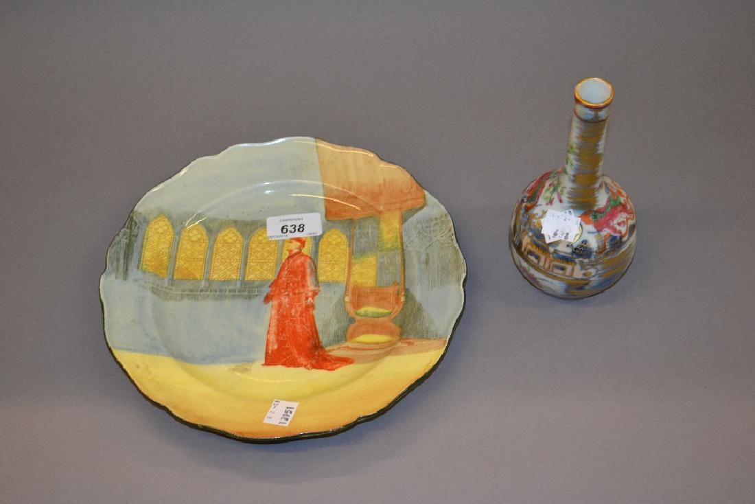 Chinese bottleneck vase with enamel floral and gilt (1 of 1)