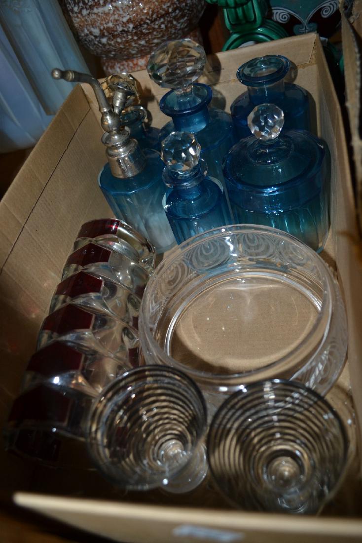 Blue glass group of various dressing table perfume (1 of 1)