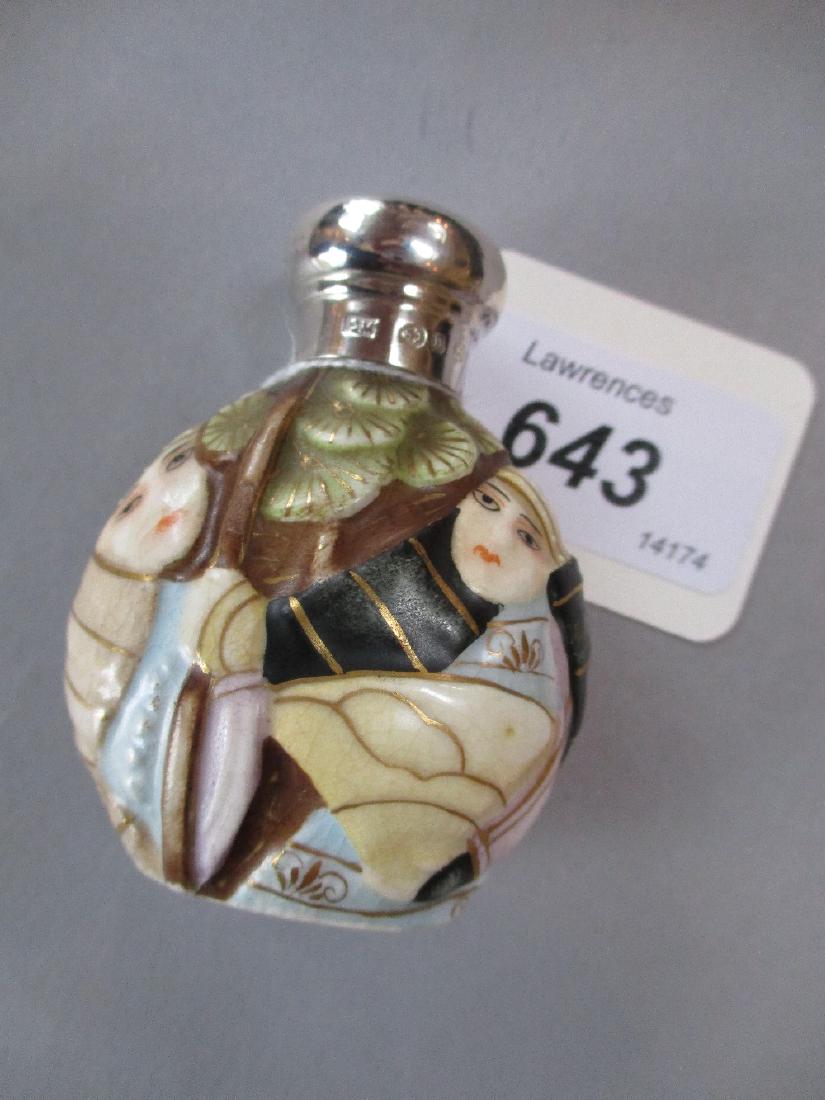 Unusual porcelain perfume bottle in oriental style (1 of 1)