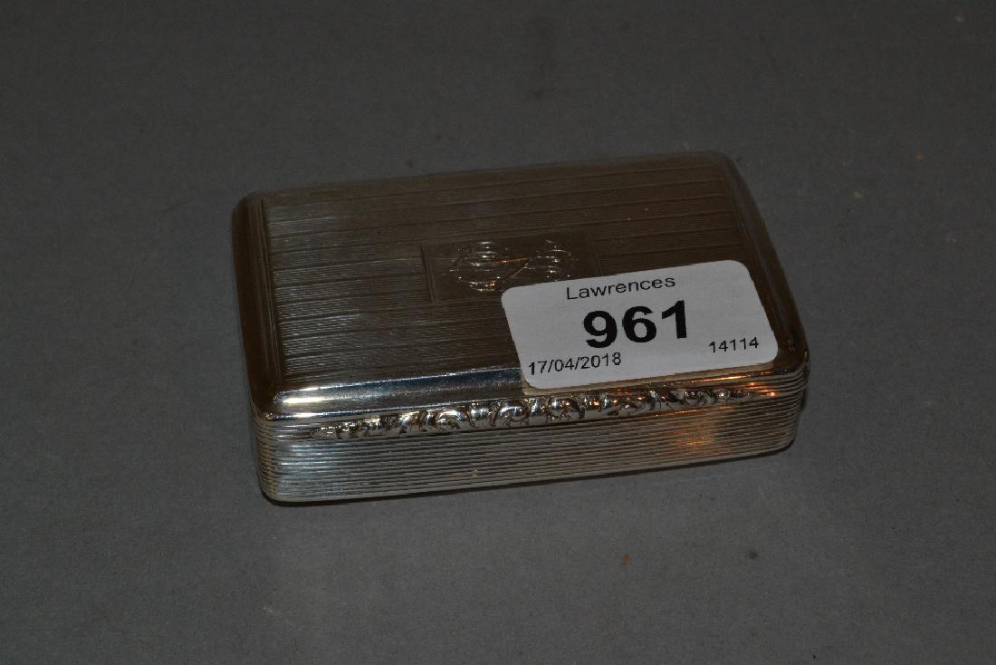 George III silver rectangular snuff box with engine (1 of 1)