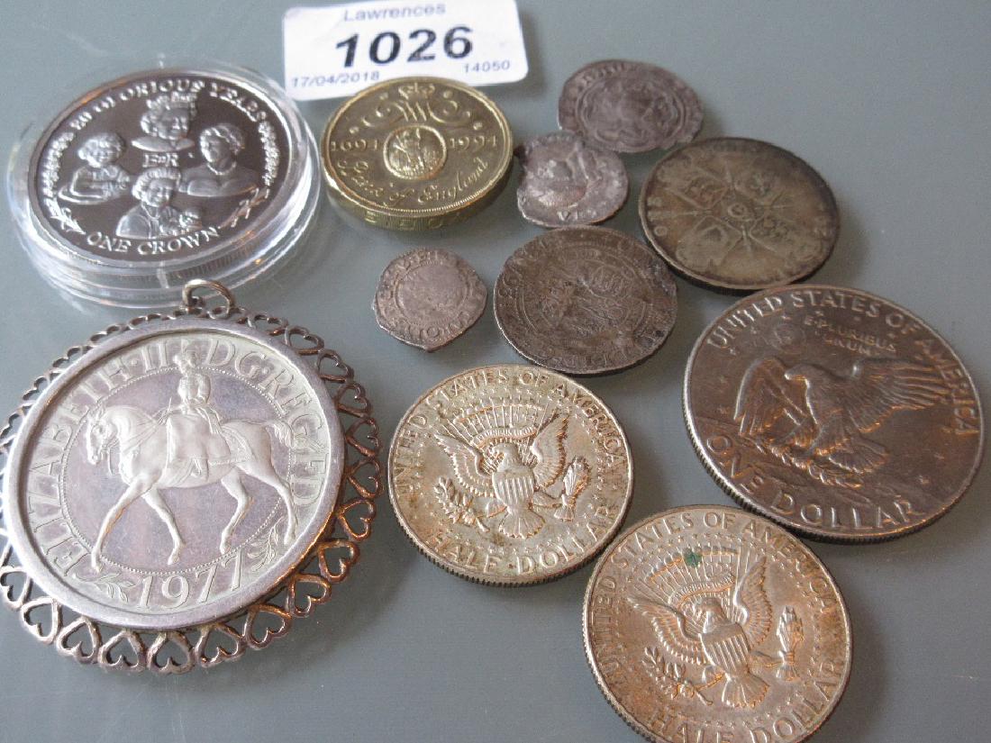 Two antique hammered silver coins (at fault), silver (1 of 1)