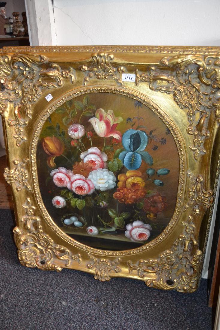 Pair of 20th Century oils on canvas still life, vases (1 of 2)