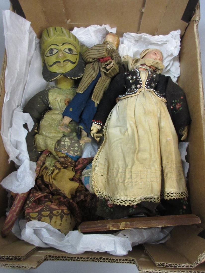 Indonesian painted wooden puppet and two other dolls (1 of 1)
