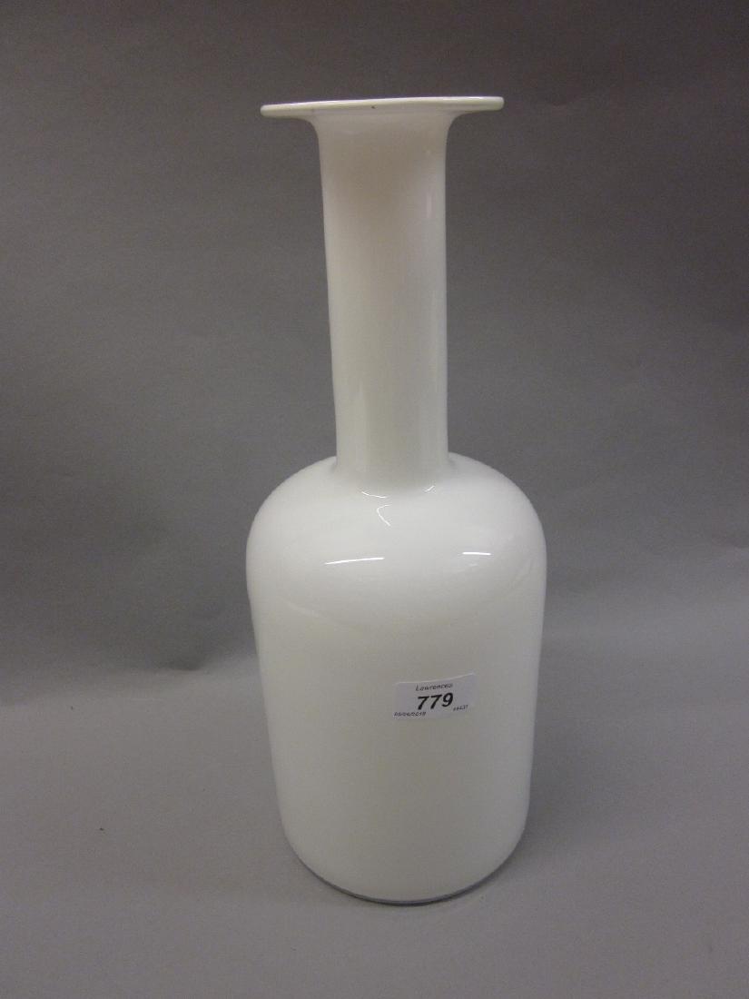 Holmegaard 15in white glass vase: Holmegaard 15in white glass vase
