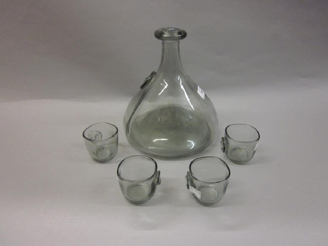 Holmegaard Viking decanter and matching glasses: Holmegaard Viking decanter and matching glasses