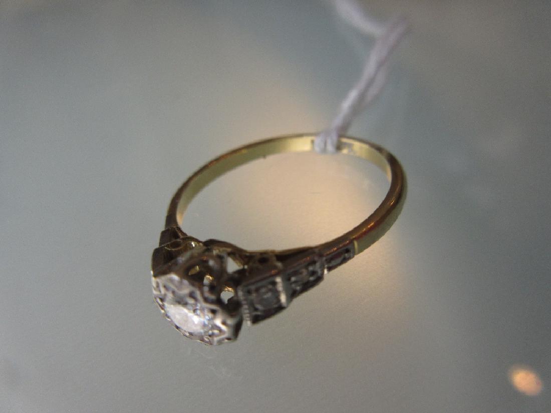 18ct Yellow gold diamond solitaire ring with diamond (1 of 1)