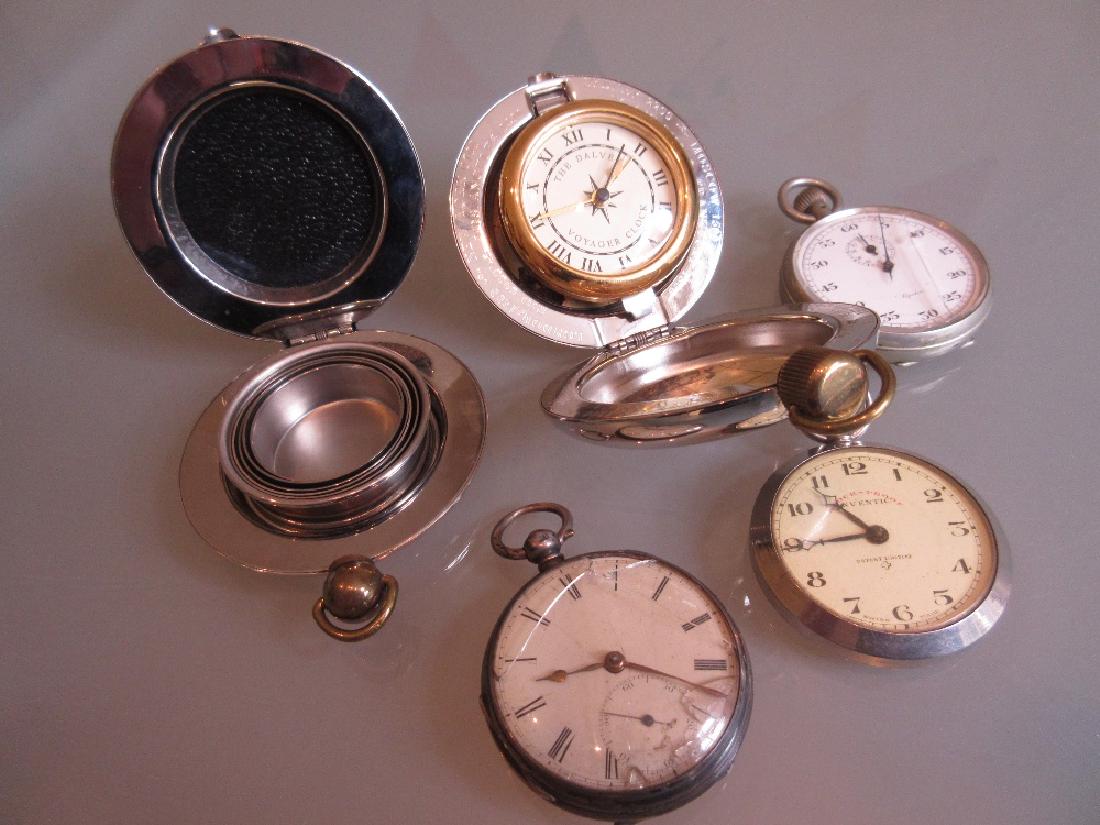 English silver cased open face pocket watch, together (1 of 2)