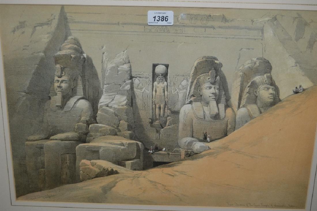Pair of framed David Roberts prints of Egypt, 13ins x (1 of 1)