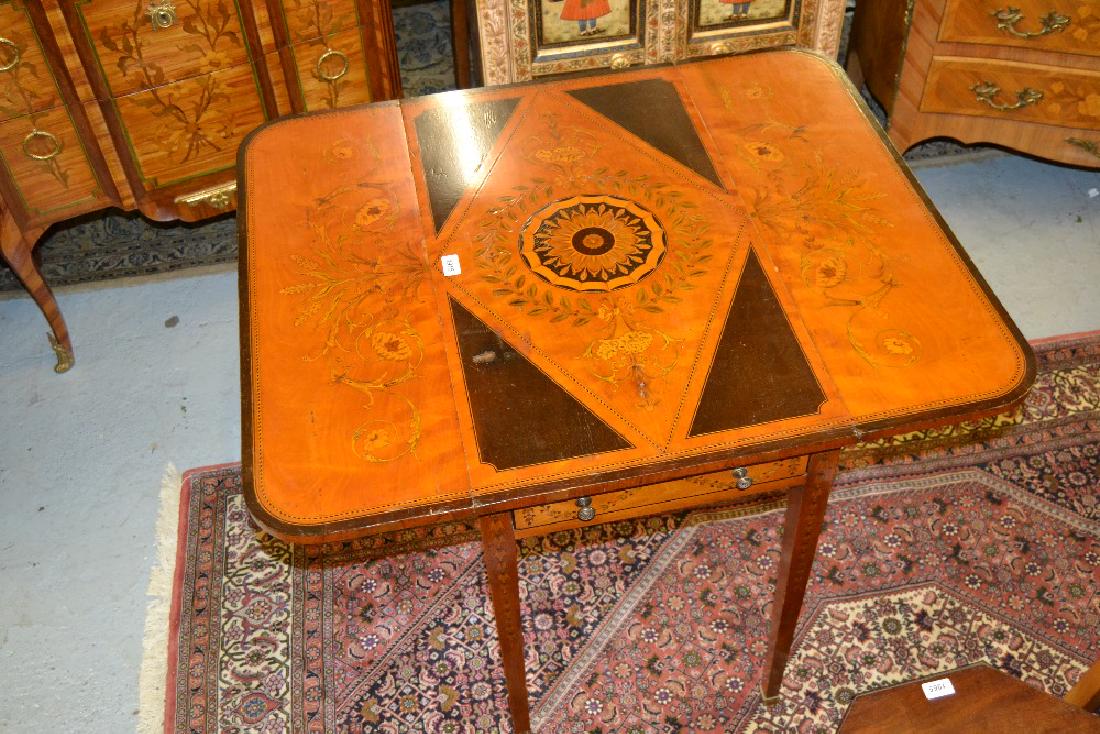 George III satinwood and floral marquetry inlaid (1 of 3)