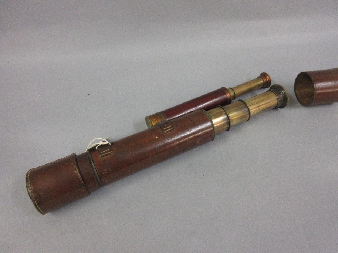W.F. Stanley, leather covered brass telescope, together (1 of 1)