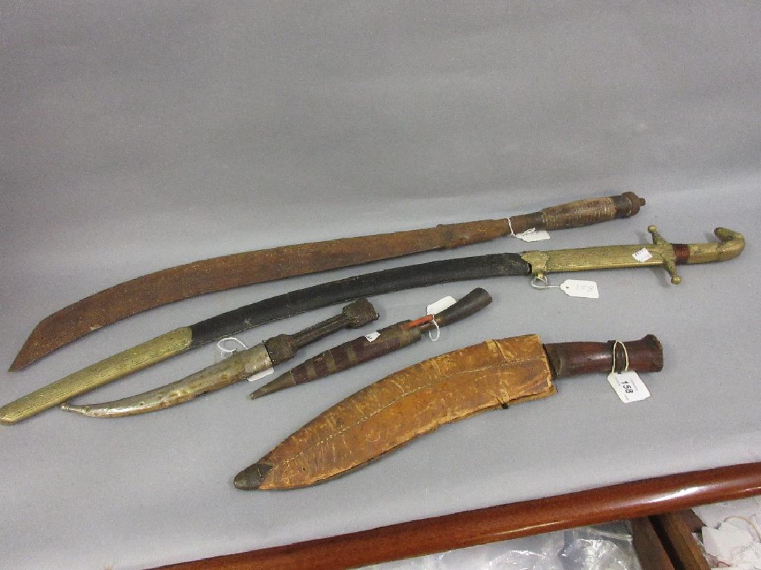 Antique kukri, a Middle Eastern sabre, two Middle (1 of 2)
