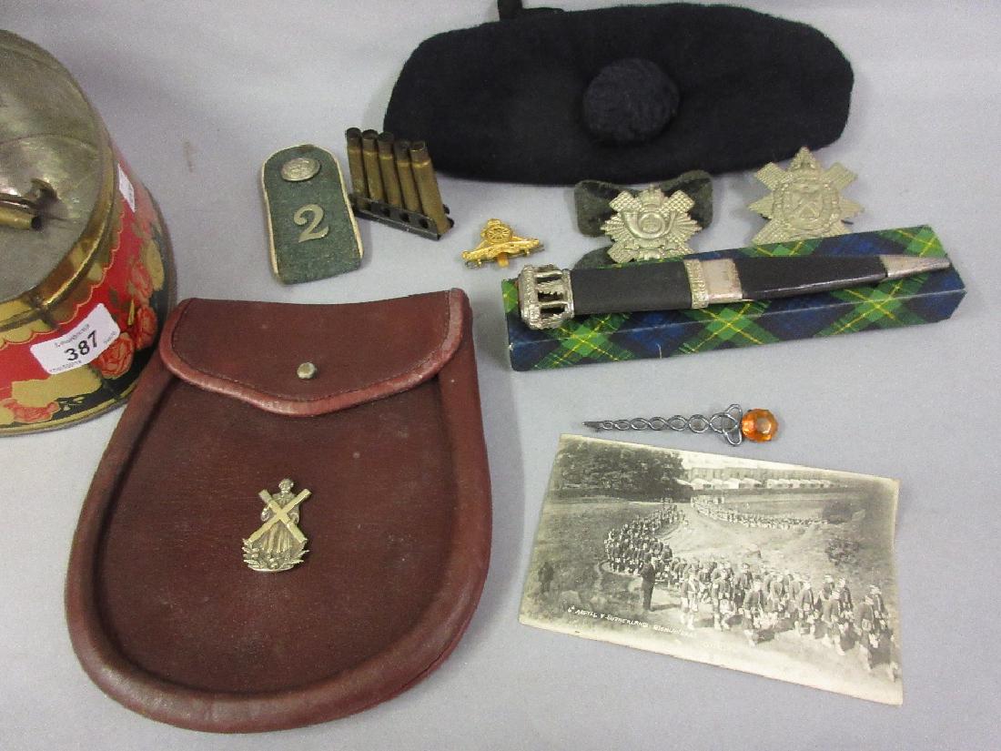 Canvas trunk containing Sutherland Highlanders uniform (1 of 4)