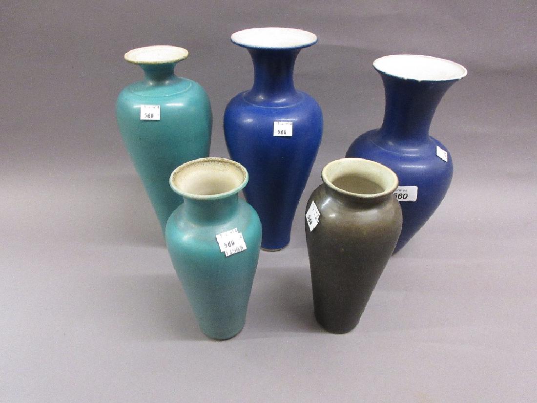 Mottled blue stoneware Studio Pottery baluster form (1 of 1)