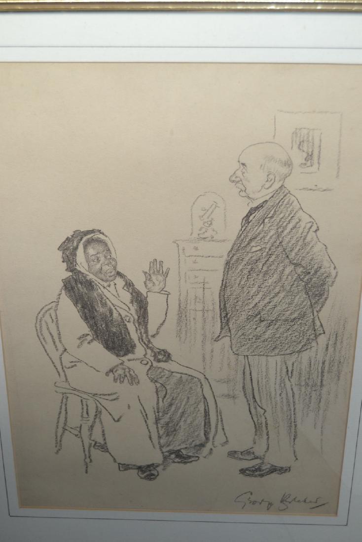 Box containing four various pencil and watercolour, (1 of 1)