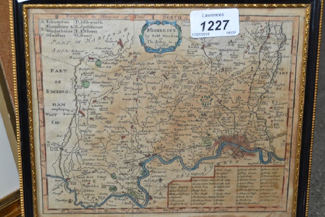 Small Robert Morden antique hand coloured map of (1 of 1)