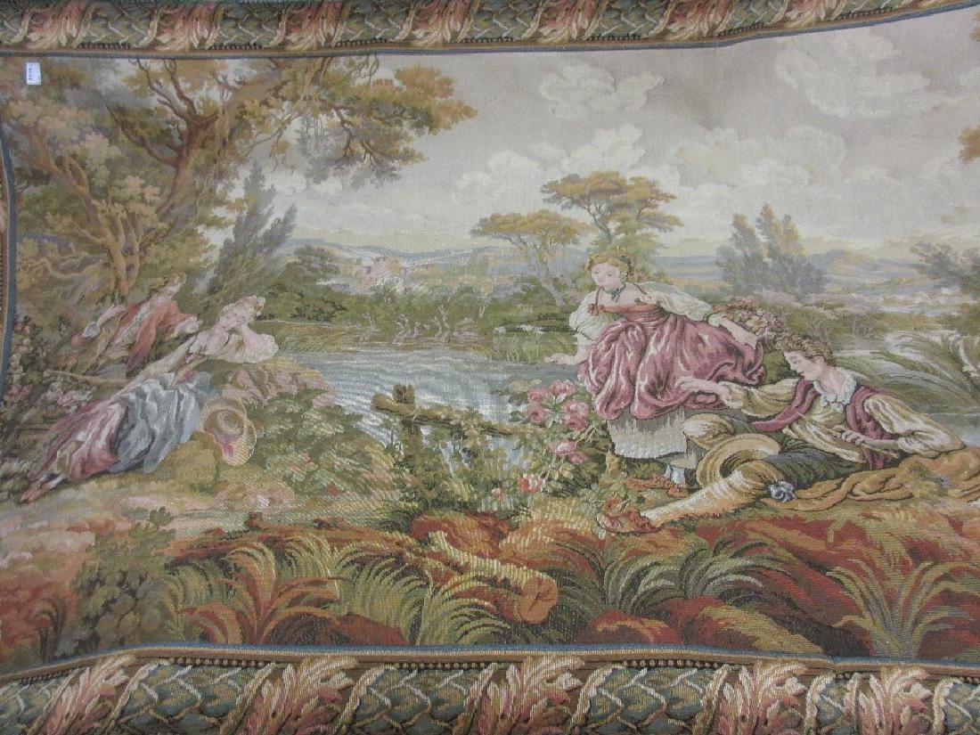 Machine woven tapestry panel, figures in an idyllic (1 of 1)