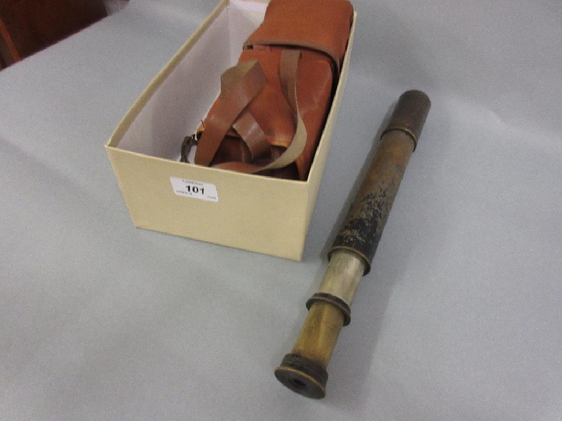 Early 20th Century brass three section telescope by W. (1 of 1)