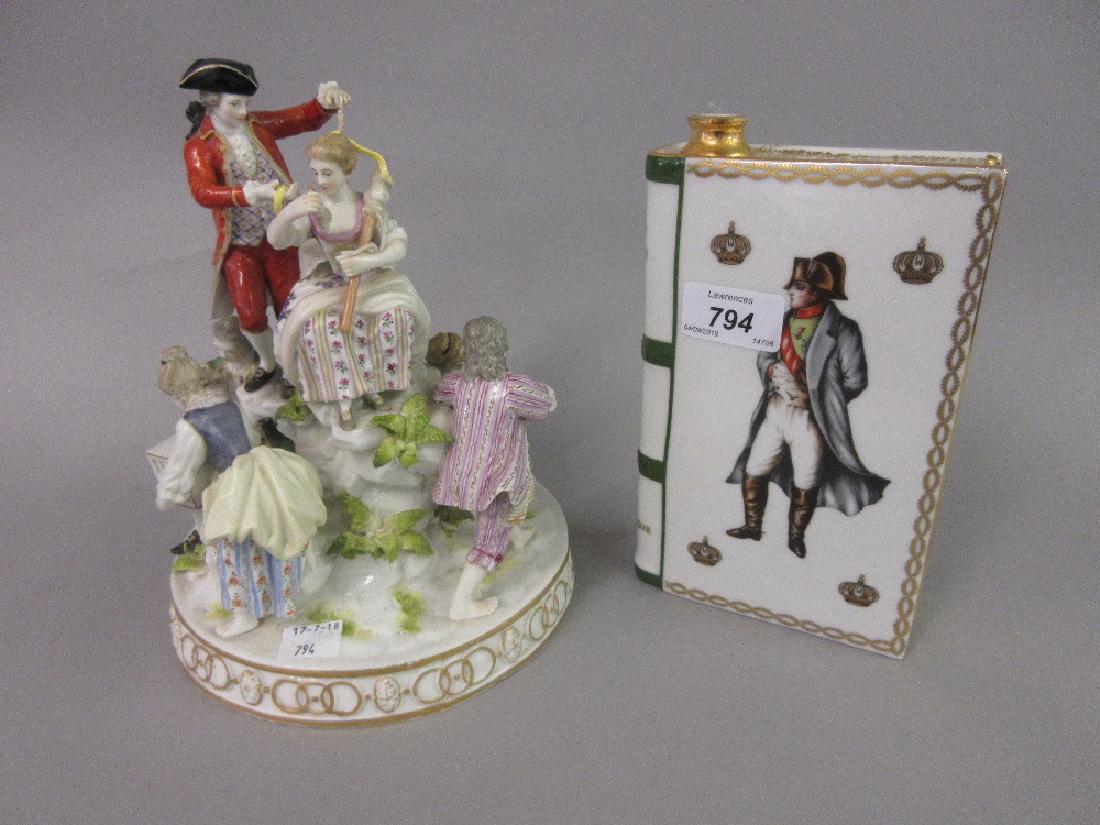 Continental porcelain group of multiple figures around (1 of 1)