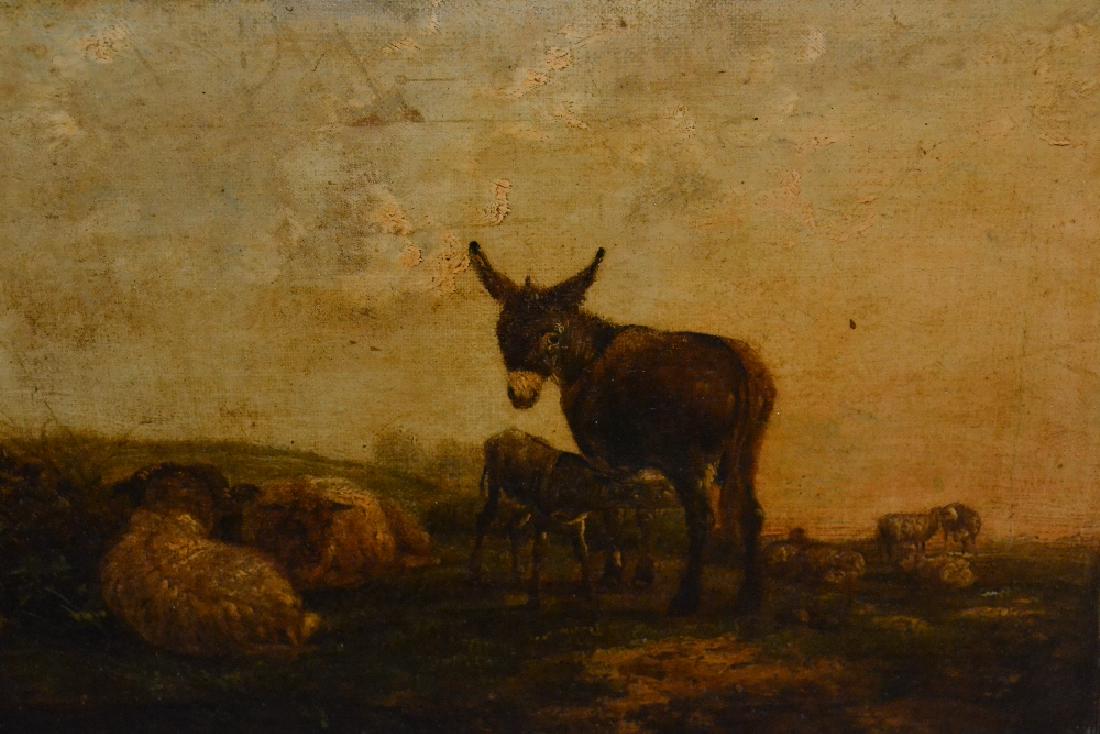 Pair of 19th Century oil on canvas, cattle, sheep and (1 of 2)