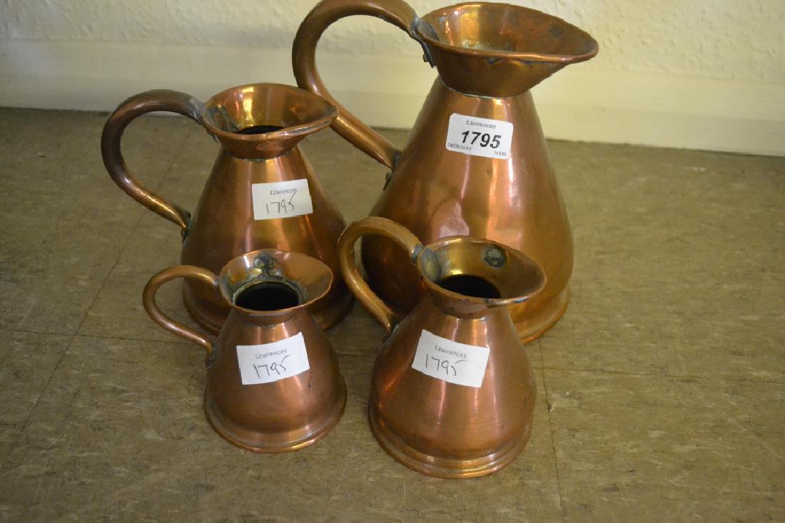 Set of four small 19th Century graduated copper (1 of 1)