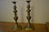 Pair of 19th Century brass knopped stem candlesticks