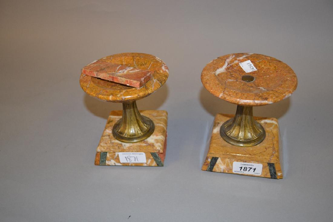 Pair of Art Deco marble and gilt metal side urns (1 of 1)