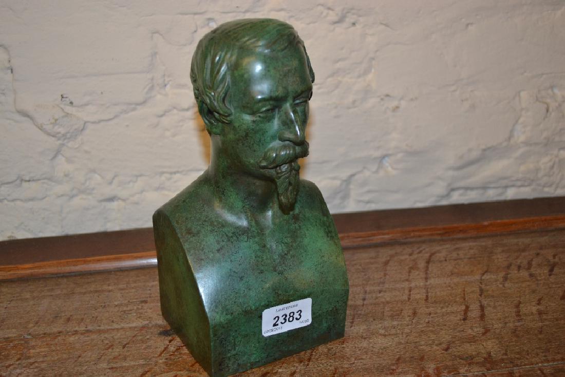 M.L. Levre Deumier, a green patinated bronze bust of (1 of 1)