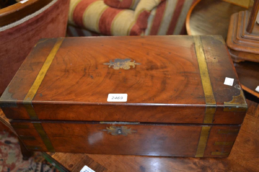 Victorian brass banded mahogany fold-over writing slope (1 of 1)