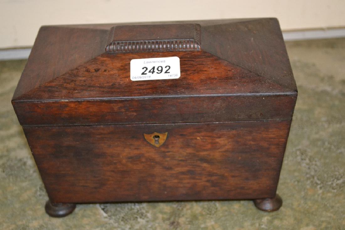 19th Century rosewood two division tea caddy together (1 of 1)