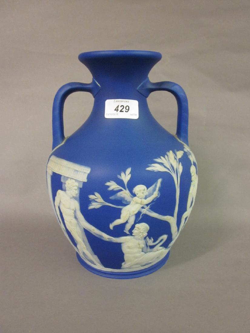 Wedgwood blue Jasperware Portland vase decorated in (1 of 1)