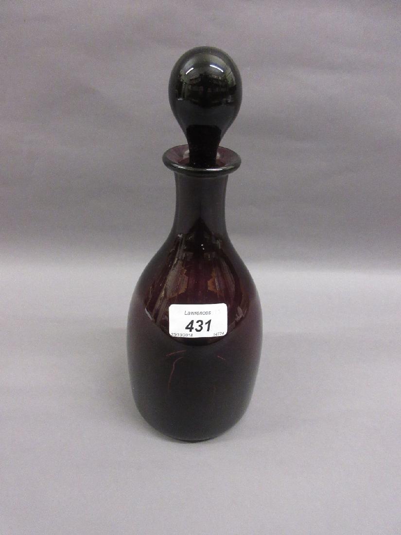 Thomas Webb amethyst glass decanter with stopper: Thomas Webb amethyst glass decanter with stopper