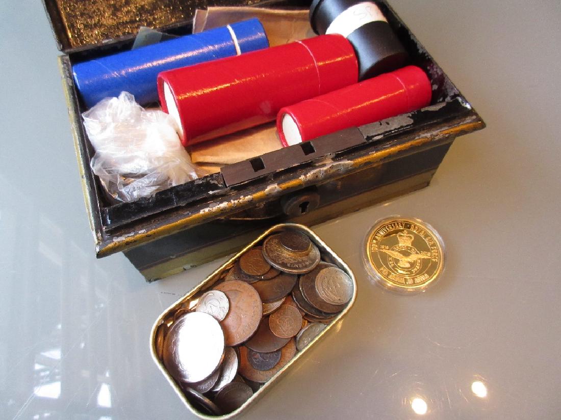 Cash tin containing a quantity of various British pre (1 of 2)