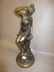 20th Century dark patinated bronze figure of a seated
