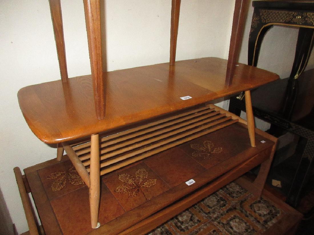 Ercol light ash coffee table with undertier: Ercol light ash coffee table with undertier