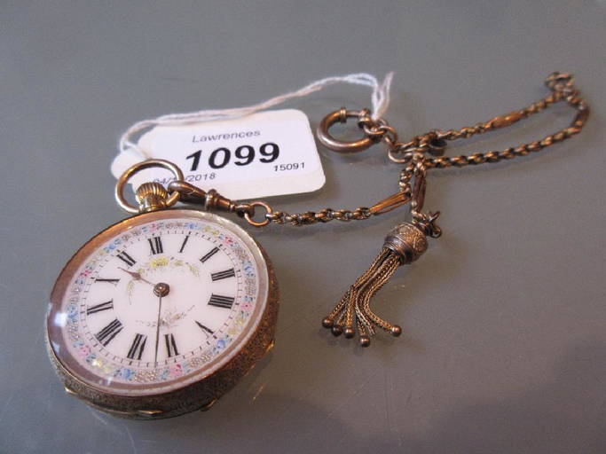 Continental 14ct Gold Cased Crown Wind Fob Watch,